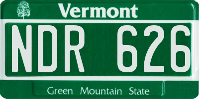 VT license plate NDR626