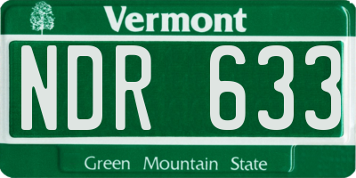 VT license plate NDR633