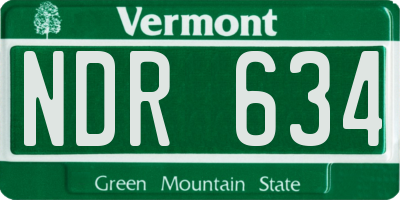 VT license plate NDR634