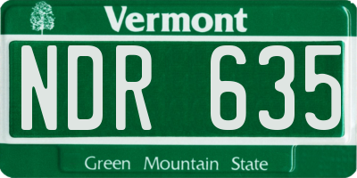VT license plate NDR635