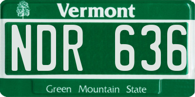 VT license plate NDR636
