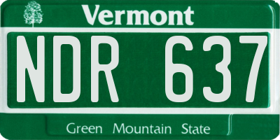 VT license plate NDR637