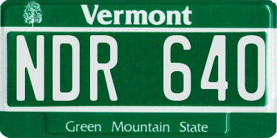 VT license plate NDR640