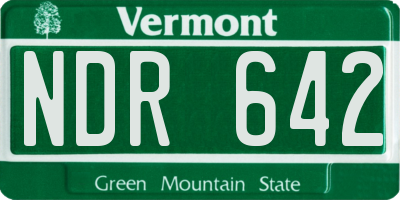 VT license plate NDR642