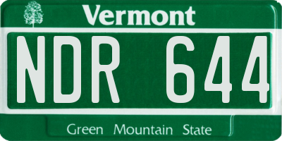 VT license plate NDR644
