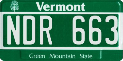VT license plate NDR663