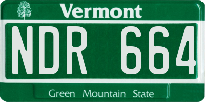 VT license plate NDR664