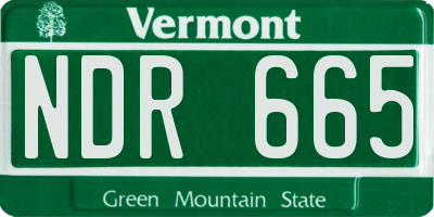VT license plate NDR665
