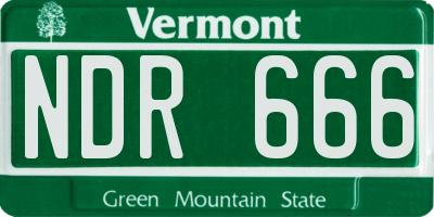 VT license plate NDR666