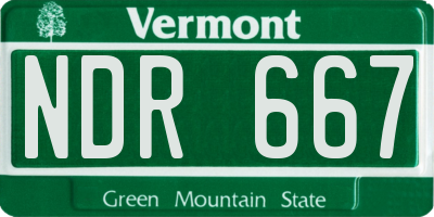 VT license plate NDR667