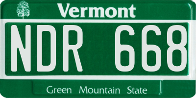 VT license plate NDR668