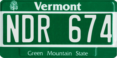 VT license plate NDR674