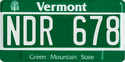 VT license plate NDR678