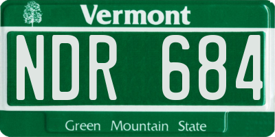 VT license plate NDR684