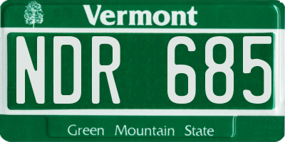VT license plate NDR685