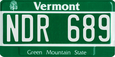 VT license plate NDR689