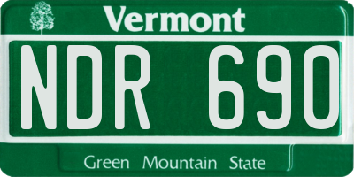 VT license plate NDR690