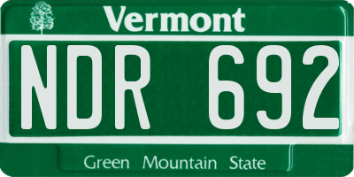VT license plate NDR692