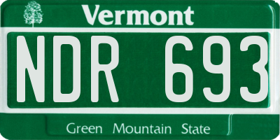 VT license plate NDR693
