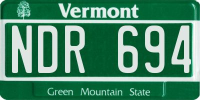 VT license plate NDR694