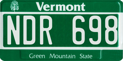 VT license plate NDR698