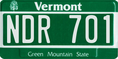 VT license plate NDR701