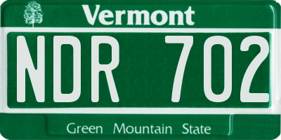 VT license plate NDR702