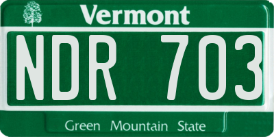 VT license plate NDR703