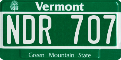 VT license plate NDR707