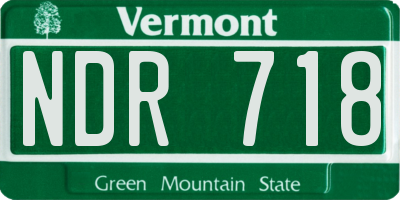 VT license plate NDR718