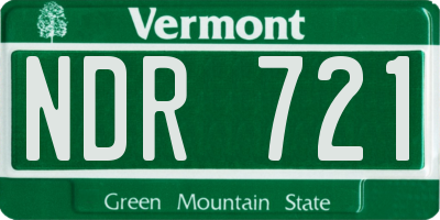 VT license plate NDR721
