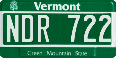 VT license plate NDR722