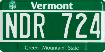 VT license plate NDR724
