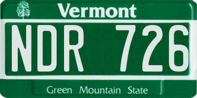 VT license plate NDR726