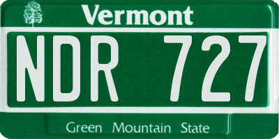 VT license plate NDR727