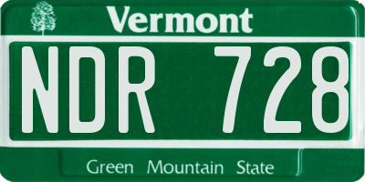 VT license plate NDR728