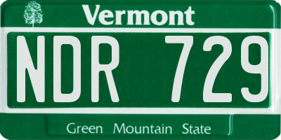 VT license plate NDR729