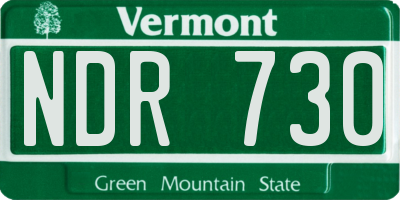 VT license plate NDR730