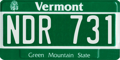 VT license plate NDR731