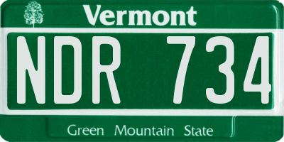 VT license plate NDR734