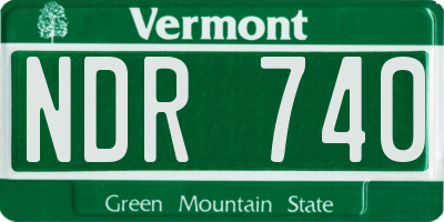 VT license plate NDR740