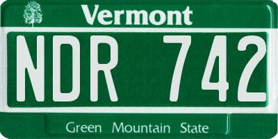 VT license plate NDR742