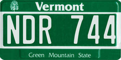 VT license plate NDR744