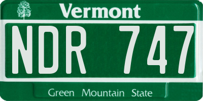 VT license plate NDR747