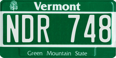 VT license plate NDR748