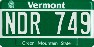 VT license plate NDR749