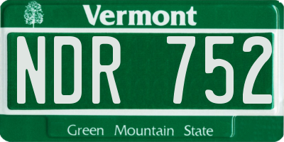 VT license plate NDR752