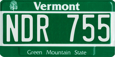 VT license plate NDR755