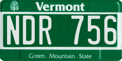 VT license plate NDR756