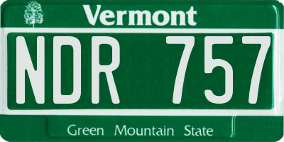 VT license plate NDR757